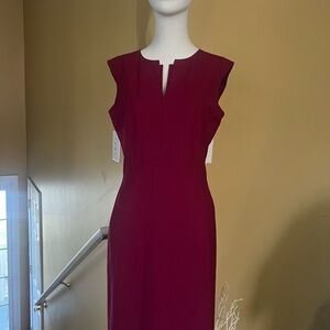Lafayette 148 New York Rich Burgundy Midi Dress